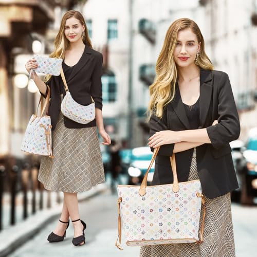 Image of Women Fashion Synthetic Leather Handbags Tote Bag Shoulder Bag Top Handle Satchel Purse Set