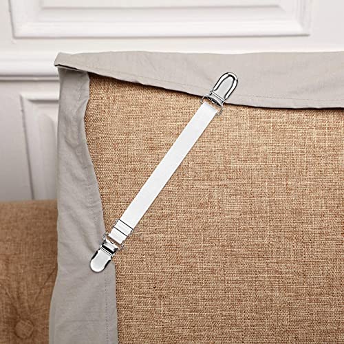 Boao 12 Pcs Bed Sheet Clips Straps Sheet Corner Straps Holder Adjustable Mattress Clips, Elastic Bed Sheet Grippers Straps Suspender Fasteners Holder For Home (White, 14-28 Inch Length) #TOP6