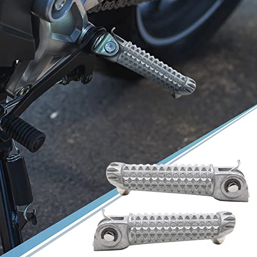 Uxcell A17011200UX1035 1 Pair 7Mm Aluminium Alloy Motorcycle Footrest Footpeg Foot Rest Peg Bike Bicycle Cycling Silver Tone For Yamaha thumb #2