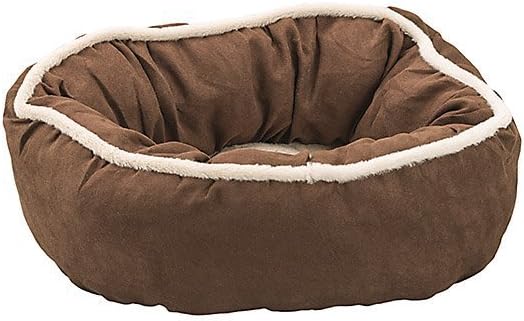 SPOT Sleep Zone Faux Suede Oval Cuddler, Donut Dog Bed - Fabric Bottom - 31X24 Inches/Chocolate/Attractive, Durable, Comfortable, Washable. by Ethical Pets
