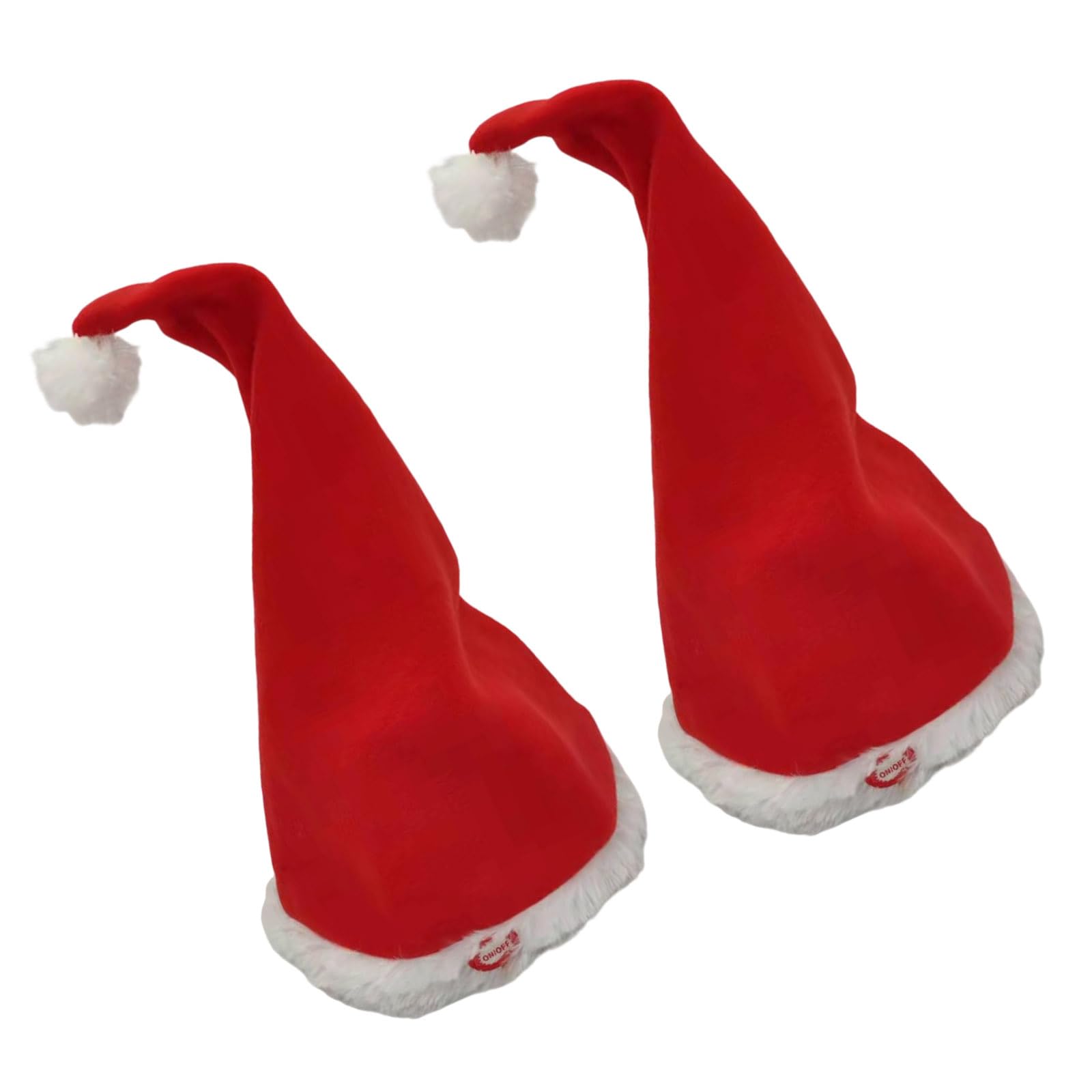 KAQNTUD 2-Piece Interactive Christmas Party Hat Automatic Swing Design Integrated Festival Music Soft PP Cotton for Group Events Electric Christmas Hat with Music