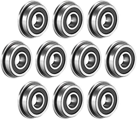 sourcing map F695-2RS Flanged Ball Bearing 5x13x4mm Double Sealed (GCr15) Chrome Steel Bearings 10pcs