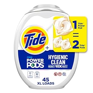 Tide Hygienic Clean Heavy Duty 10x Free Power PODS Laundry Detergent 45 count Unscented For Visible and Invisible Dirt