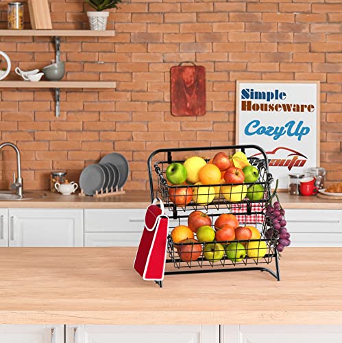 Simple Houseware 2-Tier Rigid Wire Market Basket Stand, Black by Simple Houseware - Image 7