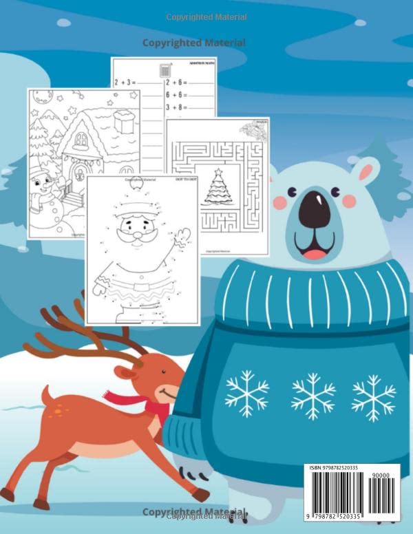 Christmas Activity Book for Kids: Modern Coloring & Activity Books for Kids with ( Dot To dot, Mazes, Dot markers, Sketch, Tracing, Addition Math) - ... - 80 pages: Great gift for kids Ages 5-9 image 3