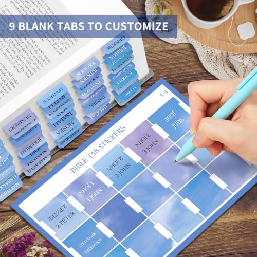 Image of Taja Bible Tabs, 75 Large Print Index Tabs for Women & Men