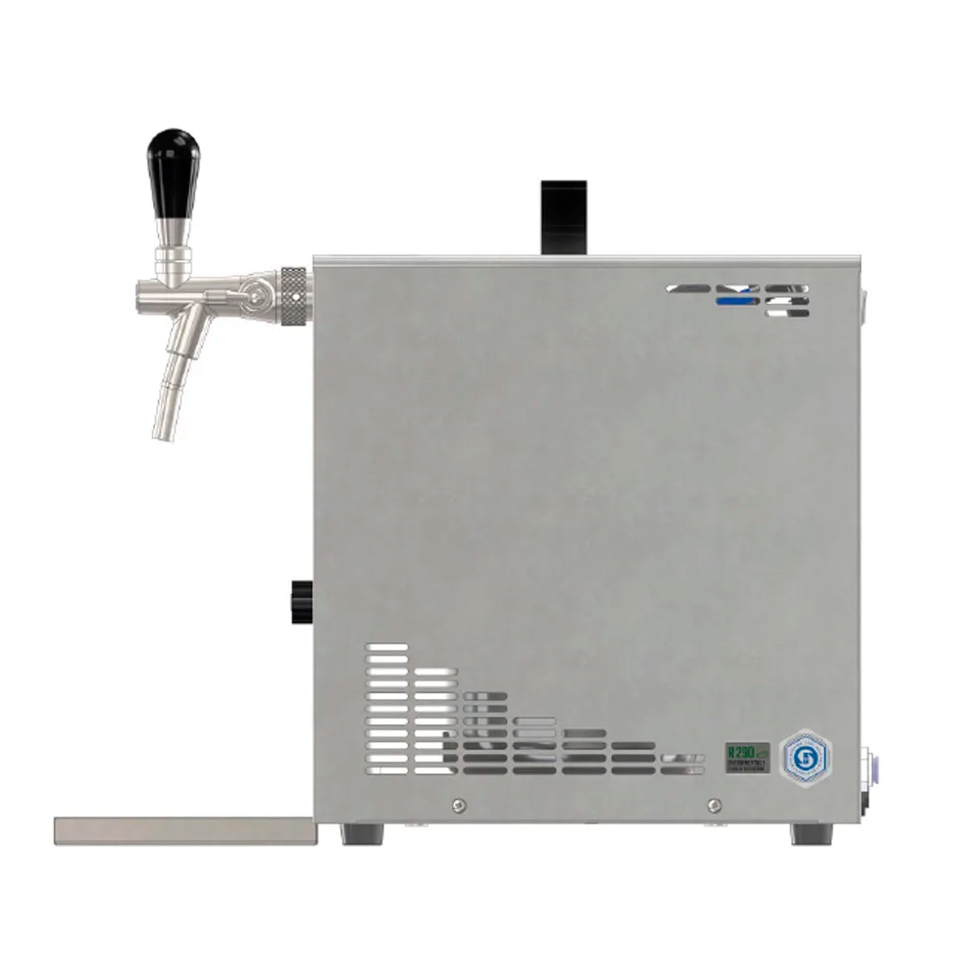 Komplett Set - Zapfanlage, Bierzapfanlage, Bierkoffer, Durchlaufkühler PYGMY 25 1-leitig Trockenkühler, 35 Liter/h, Reinigungsset für Zapfanlage und Keg, Set 4 Zapfköpfe