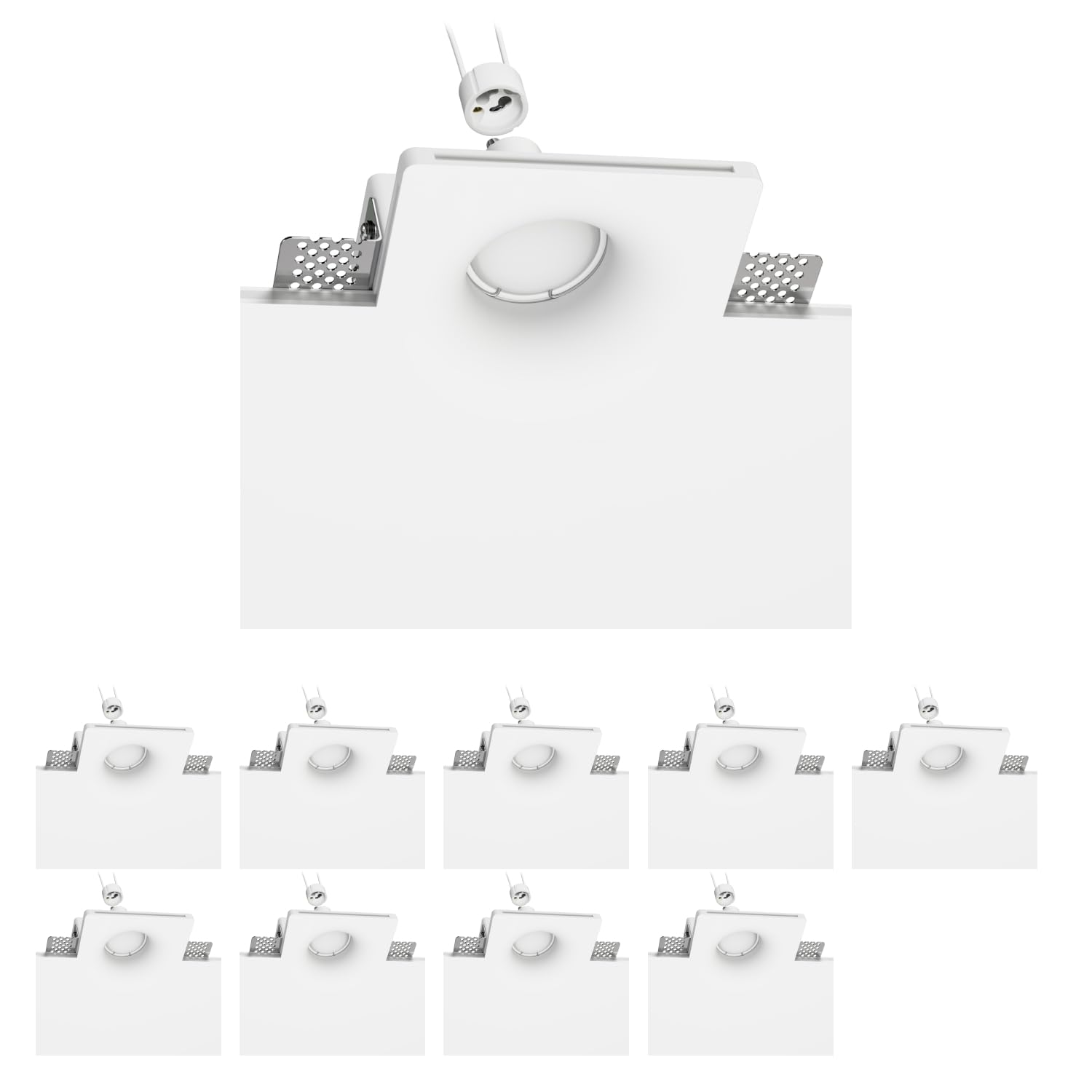 ledscom.de 10x Foco empotrable LED de escayola GIEDI DIY, incl. lámpara GU10 630lm blanco
