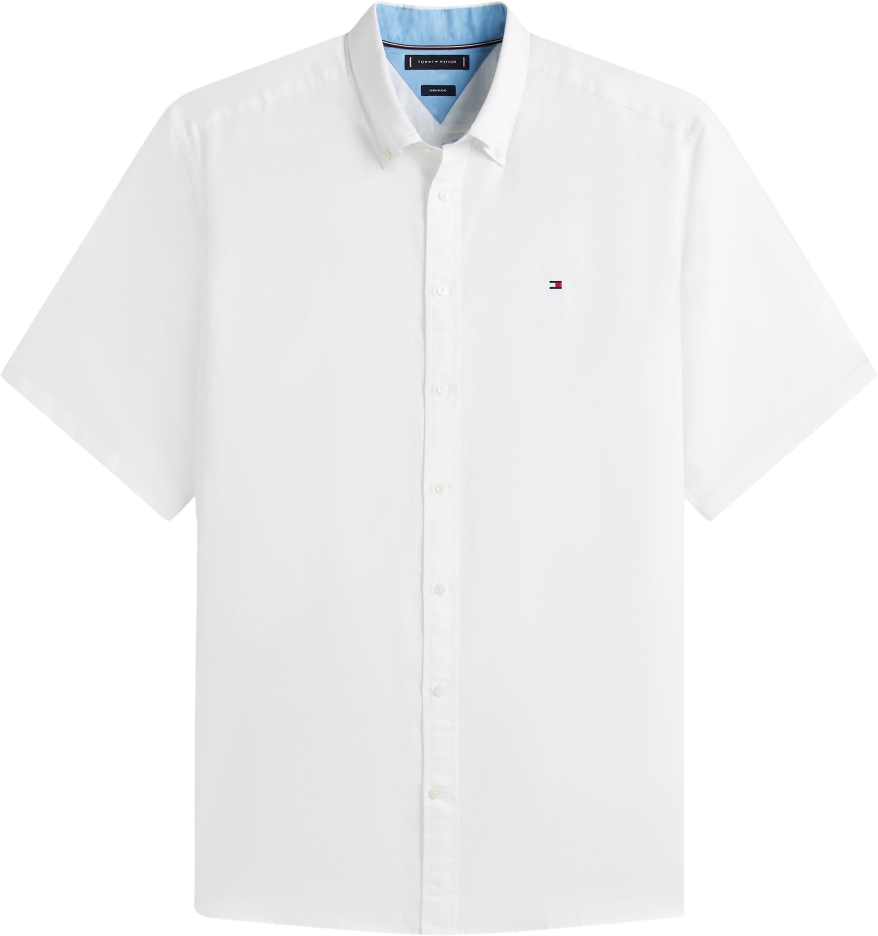 Tommy Hilfiger Herren Bt-cl Linen BLND Solid Ss Rf S-b Mw0mw44062 S/S Shirt