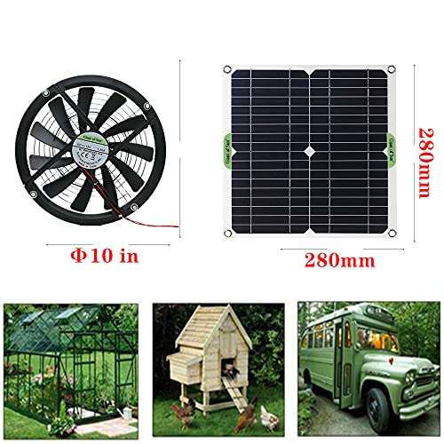 Solar Panel,Sunydog 100W Monocrystalline Silicon Solar Panel Solar Film 18V Solar Powered Fan 10-Inch Mini Cooling Ventilator Solar Exhaust Fan Solar Energy Fan for Pet House Toilet - Image 4