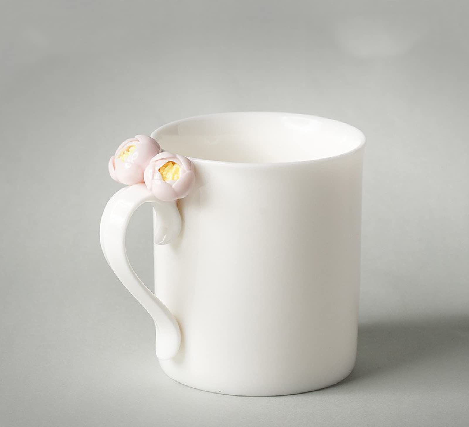 Tazza da caffè in ceramica fatta a mano con fiori bianchi Tazza da tè Tazza da caffè in ceramica Tazza Regalo per ufficio e casa