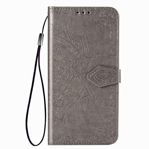 Gelusuk Handyhülle für iPhone 11 Hülle,PU Leder Flip Case Etui Lederhülle Kartensteckplätzen Schutzhülle Tasche Klapphülle Wallet Case für iPhone 11 Grau Cover