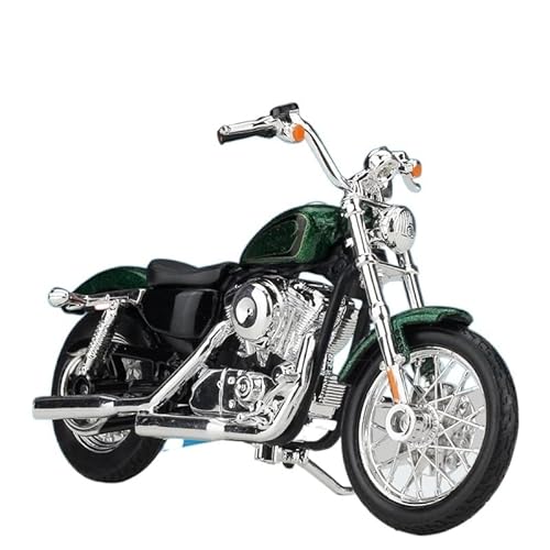 Kompatibel Mit Harley-Davidson, 2014 Sportster Iron 883, 2018 Forty-Eight, Motorradmodell Im Maßstab 1:18, Straßenmotorrad-Replik, Gebackenes Ausstellungsstück Motorrad-Modelle(Green)