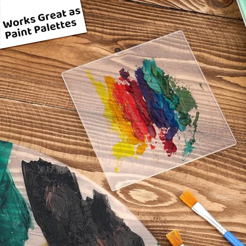 Image of BIGIMALL Acrylic Sheet 8 Pack 1MM Transparent 6 inchx6 inch - inches Pack of 8 pcs for Glass Painting High Gloss (1mm, 6x6 - inches, 8 Pieces,Transparent /Clear)