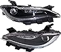 Garage-Pro Head Lamp Set of 2 for Chrysler 200 2015-2016 Right Side and Left Side Assembly Halogen Black Interior with LED Daytime Running Light