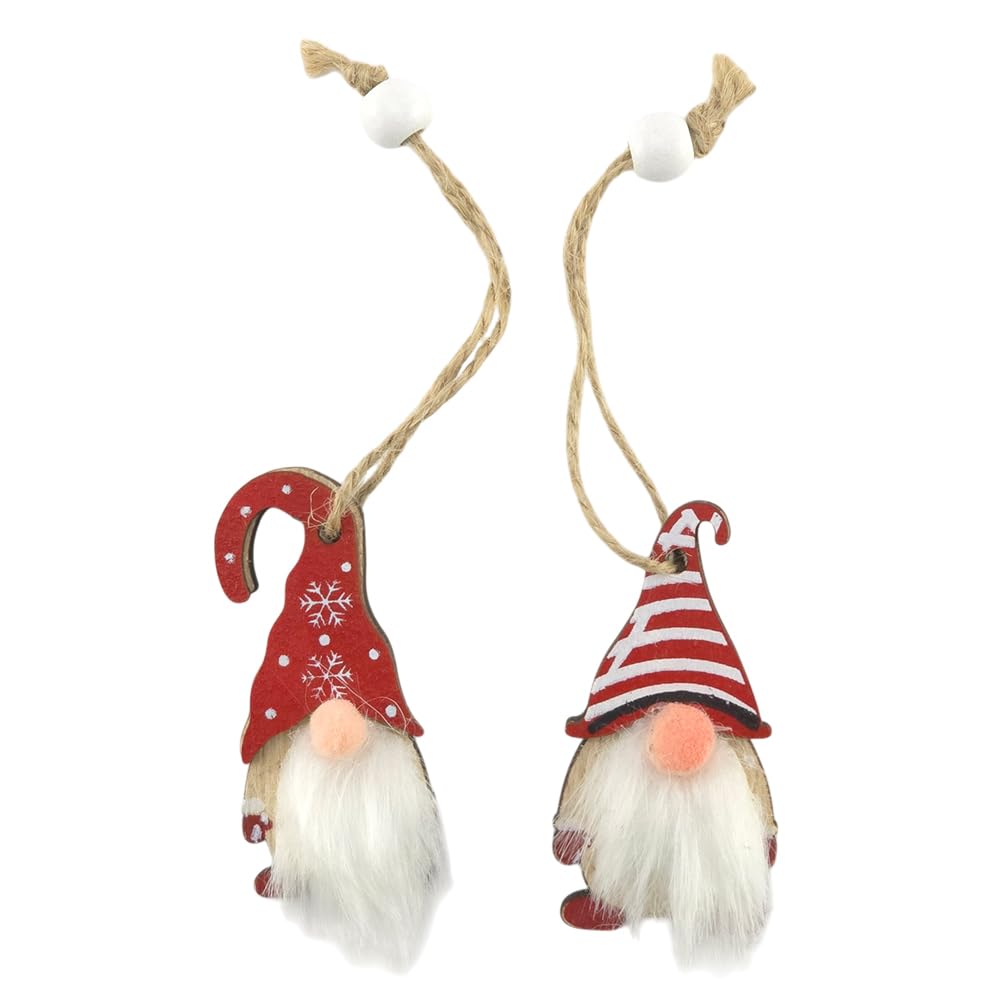 That's Crackers Red Skandi Wooden Hanging Gonk Ornament | Single | 6cm Tall | Mini Gift | Cracker Filler