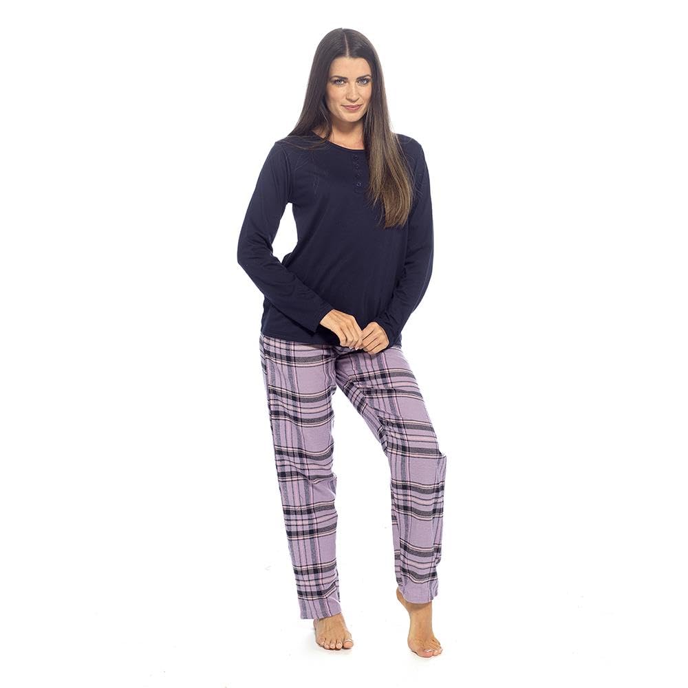 A2Z Ladies 100% Cotton Short Sleeve Pyjama Set - PJS LDS 464 Navy 8-10