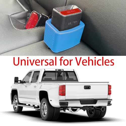 Image of 2 Pack Silicone Seat Belt Buckle Holder, Seat Belt Buckle Booster for Kids, Durable Silicone Material, Easy Access to The Buckles of Rear Seats, Car Accessories, Suitable for Most Car Models (Blue)