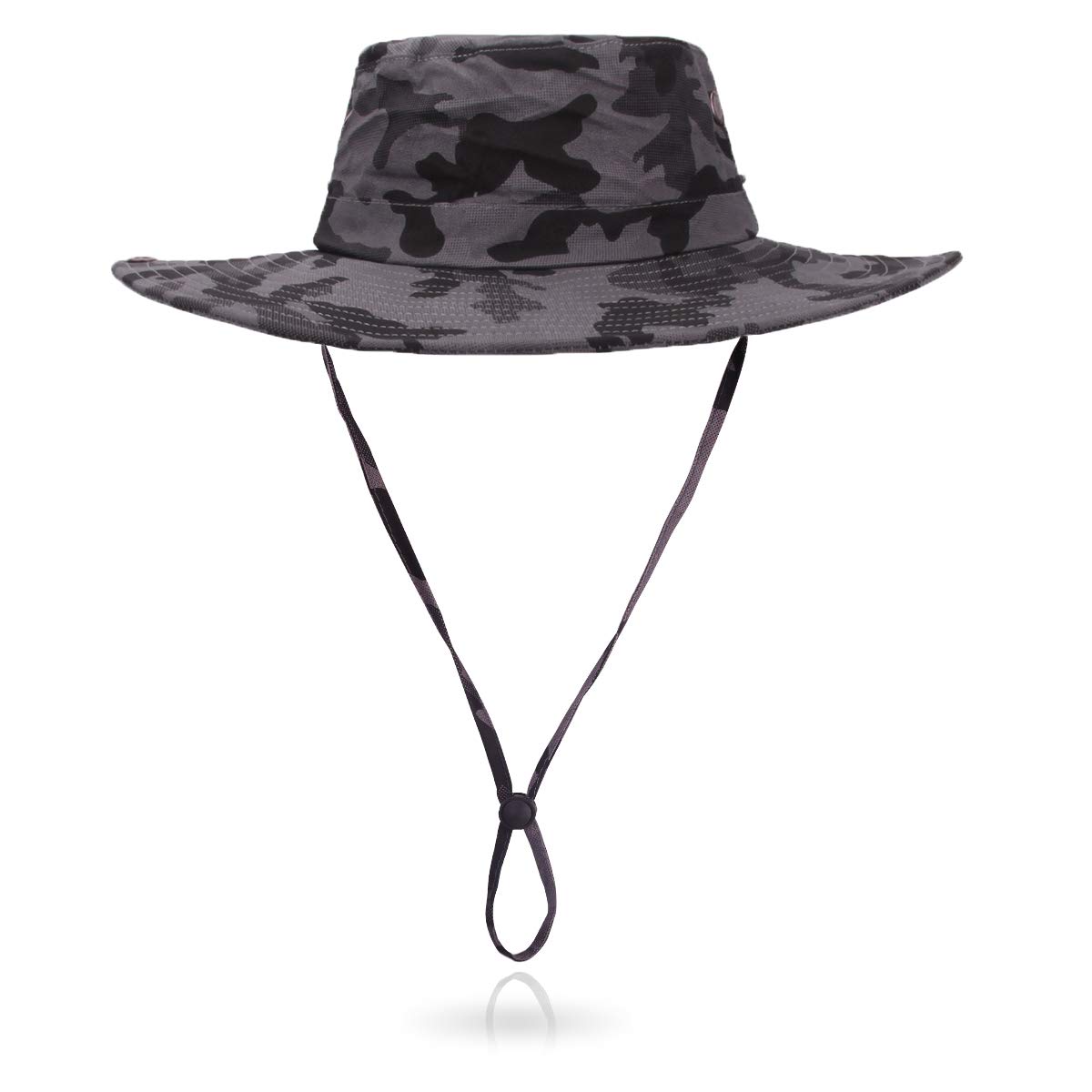Photo 1 of Jane Shine Outdoor Sun Hat Bucket Hats for Women Sun Protection Mesh Cap Quick-Dry UPF 50+ Dark Gray Camouflage