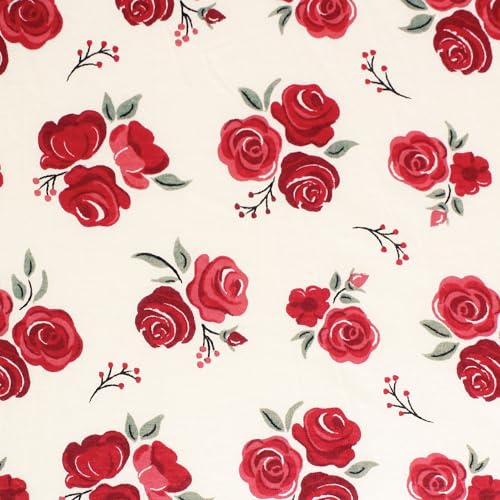 Image of Hudson Baby Unisex Baby Cotton Fitted Crib Sheet, Red Rose, One Size
