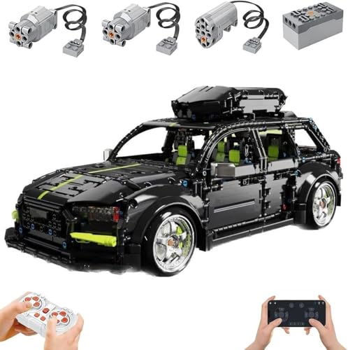 Technik Auto mit Power Functions Set, 1:10 Groß AutoModell Bausatz, 2896 Teile MOC Klemmbausteine Auto Bausatz