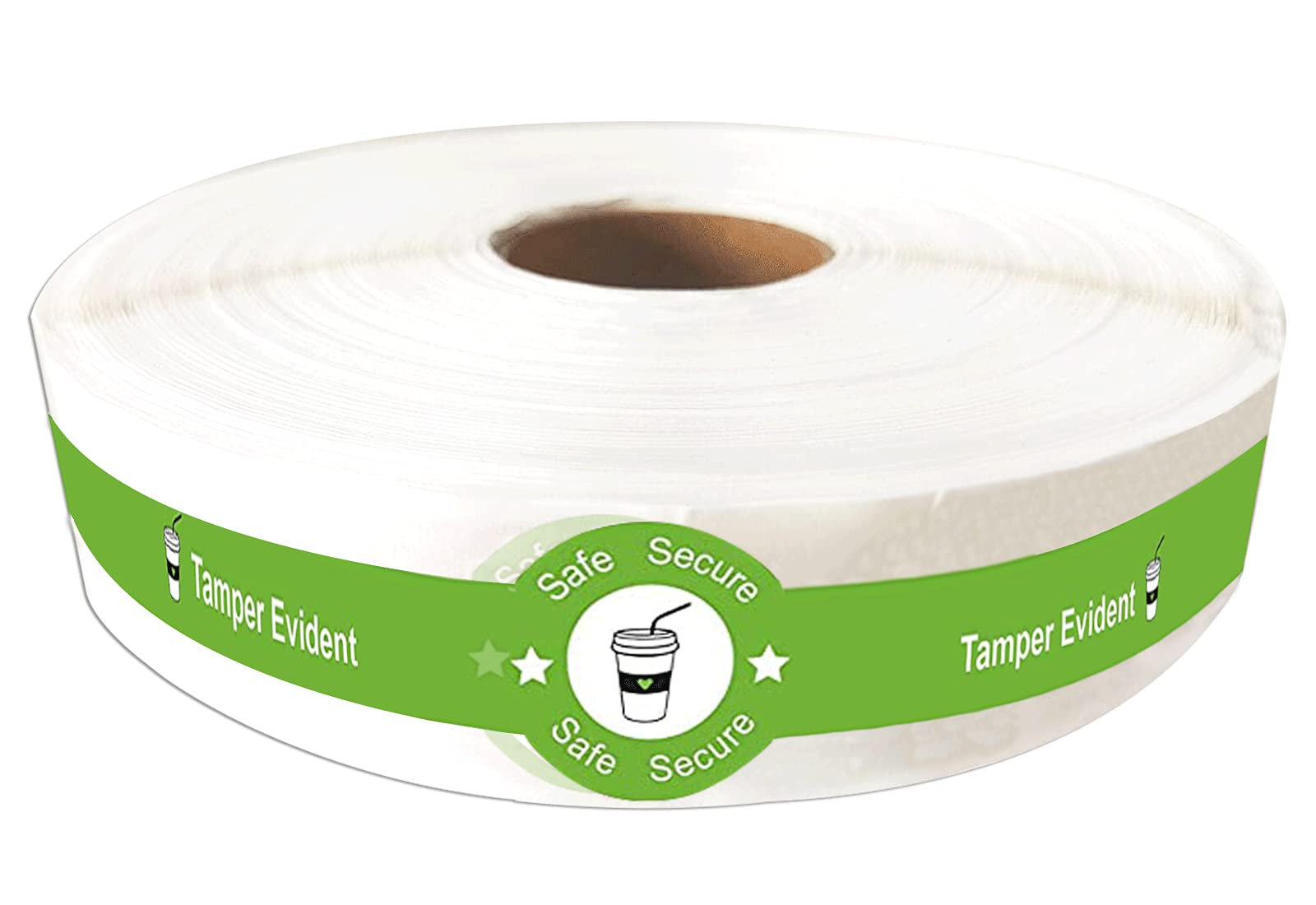 Safe Secure Tamper Evident Seals Stickers for Drink Lids 1" x 9" - 500 Pcs Food Delivery Stickers Sealed for Freshness Labels Drink Food Seal Stickers (Green, 1 X 9 Inch)