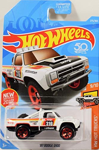 Hot Wheels 2018 Die-Cast Hw Hot Truck: '87 Dodge D100 - White miniatura 1