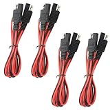 WGCD 4 PCS SAE to SAE Extension Cable Quick Disconnect Wire Harness SAE Connector 3 Feet, 18 Gauge (4 PCS 3Ft)