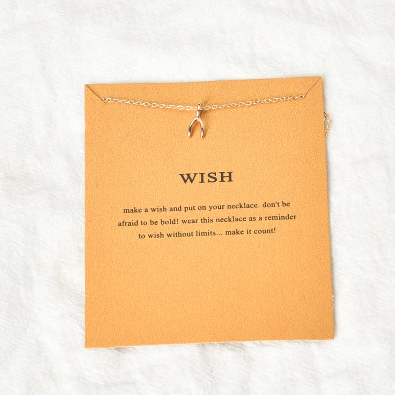 Golden Wishbone Necklaces for Women Girlfriend Anniversary Birthday Gift for Wife Bday Gift for Best Friend Sister Graduation Christmas Gifts for Daughter Granddaughter Wishbone Pendant Nekclace3