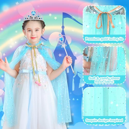 Set de capa de princesa con corona y accesorios miniatura 3