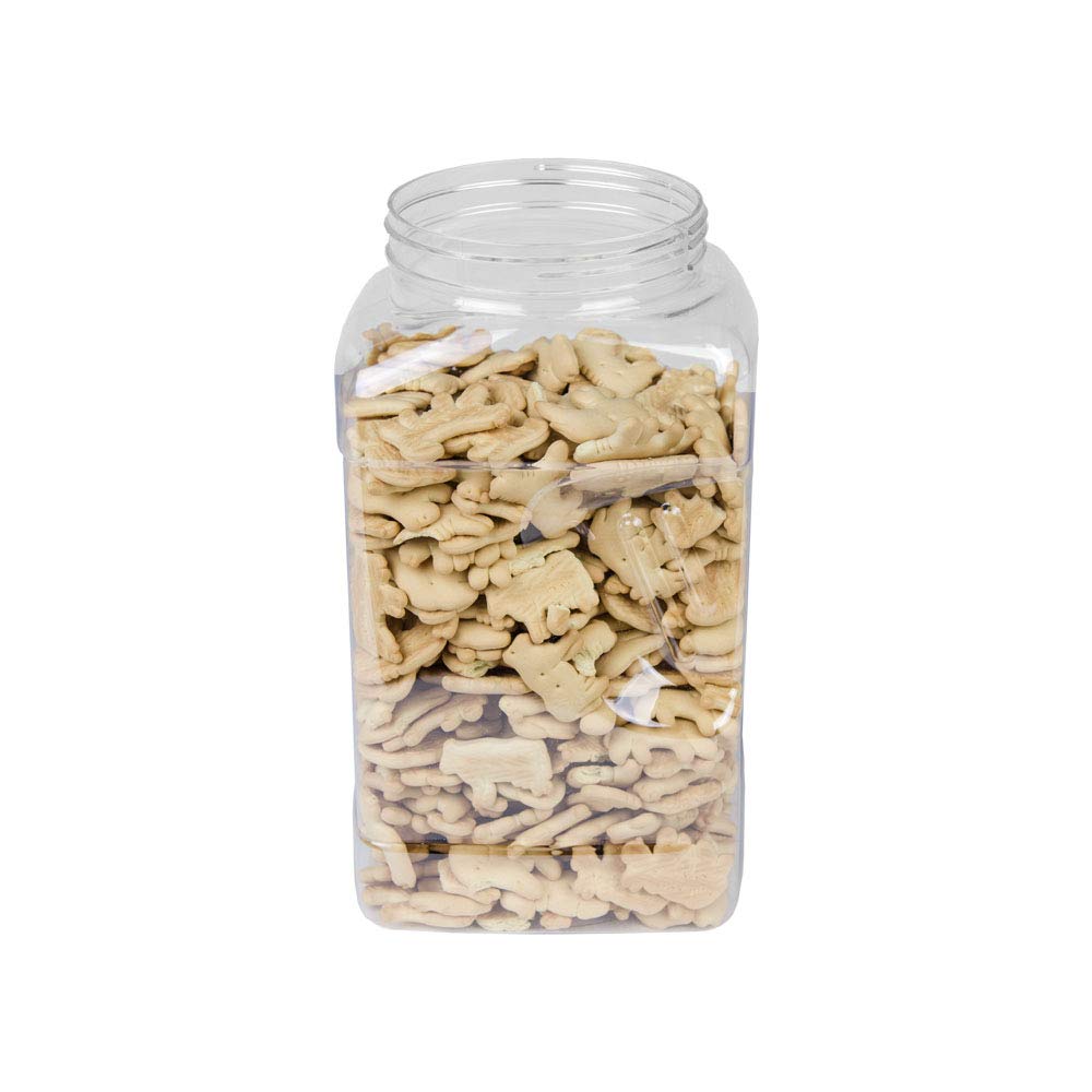 120 oz. Square PET Pinch Grip Jar with 110mm Neck (Cap Sold Separately) (6 Jars)