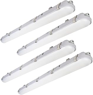 4-Pack LED Vapor Tight Light 40W (80W Eq.) 4200lm, 4FT Outdoor Shop Light Waterproof 5000K IP65 100-277V LED Vapor Proof Fixture for Parking Garage Car Wash Warehouse UL Listed