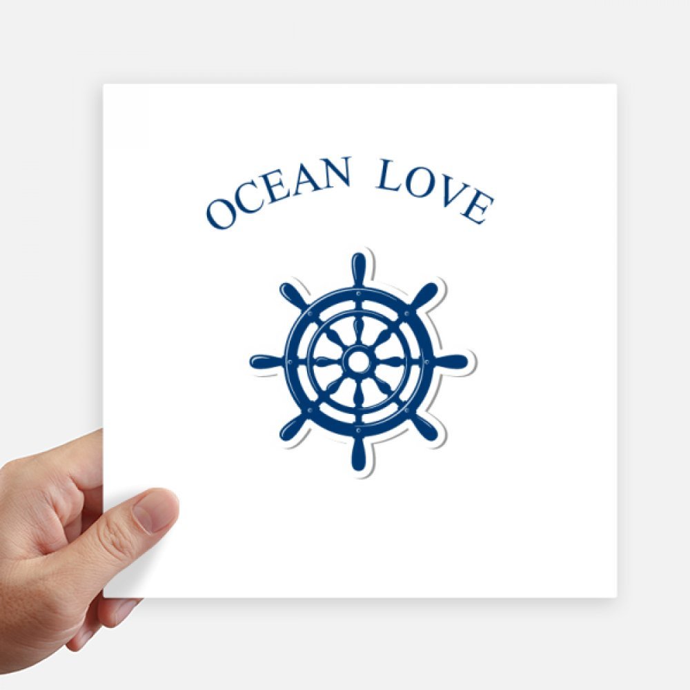Stickers cuadrados de timón de mar de 20cm decorativos para pared y maleta pack de 4 unidades