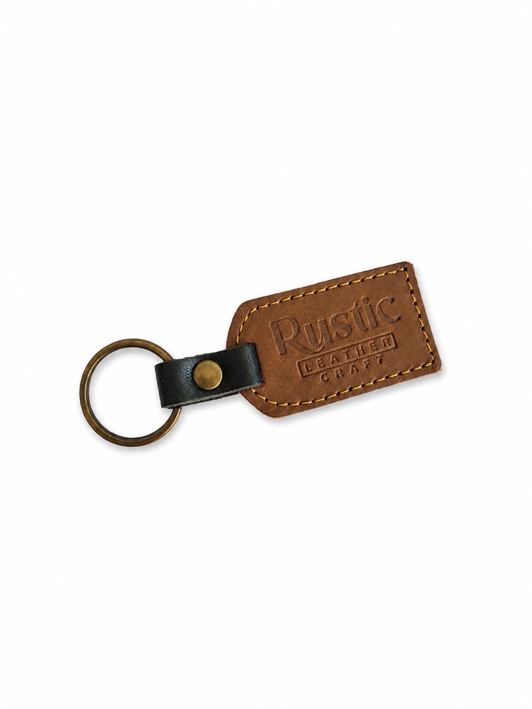 Full Grain Leather Keychain for Car & Bike Keys | Handmade Genuine Leather Key Ring with Brass Finish | Premium Vintage Key Holder for Men & Women | Durable Minimalist Keychain-image-13