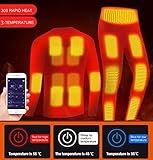 Beheizbare Unterwäsche Elektrische USB thermounterwäsche für Herren Damen Atmungsaktive Heizung Base Layer Fleece Gefütterte Langarm Beheizte Hose Set mit Waschbar & APP Temperaturregelung,Black,L - 2