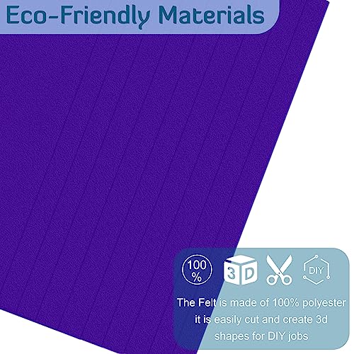Image of Lakeer A4 Felt Sheets Pack of 10, Purple, 1mm Thick for Kids Crafts & Sewing