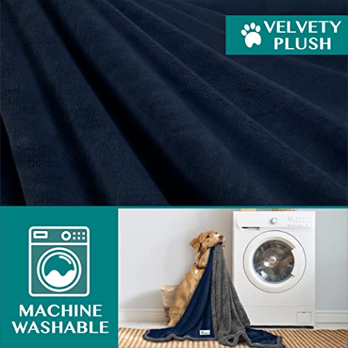 Petami Puppy Dog Blanket | Pet Blanket Small Dog Indoor Cat Kitten | Fleece Sherpa Throw Doggy Blanket Crate Couch Sofa Bed | Soft Plush Fuzzy Fluffy Lightweight Washable Warm Cover, Mini 29X40 Blue #TOP3