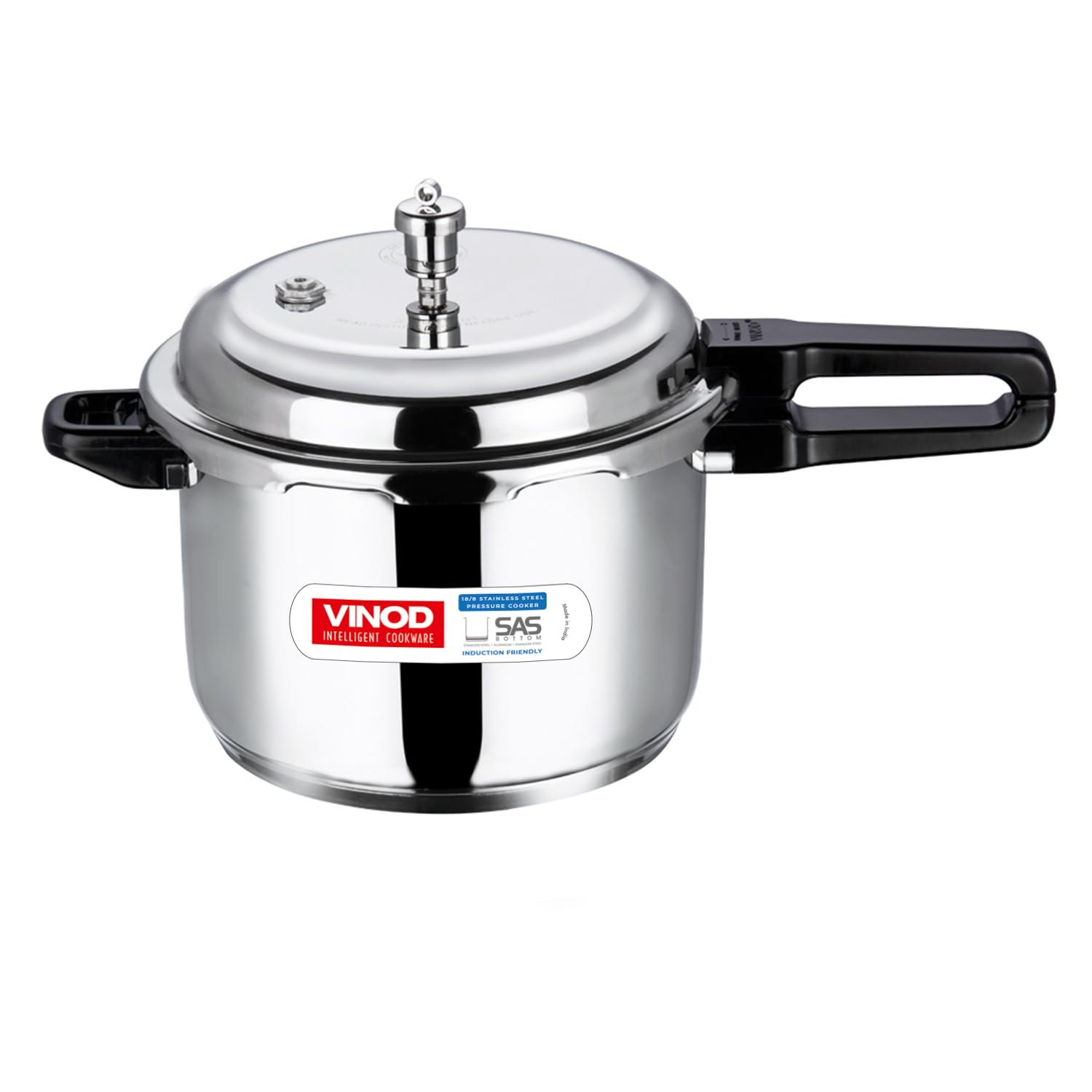 Vinod 18/8 Stainless Steel Pressure Cooker -8 Ltr (Induction Friendly)