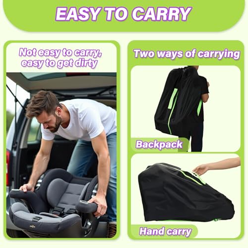 car seat travel bag for airplane carseat bags for air travel waterproof durable carrier cover for infant amp toddler car seatsportable carseat cover with shoulder straps and 2 luggage tags