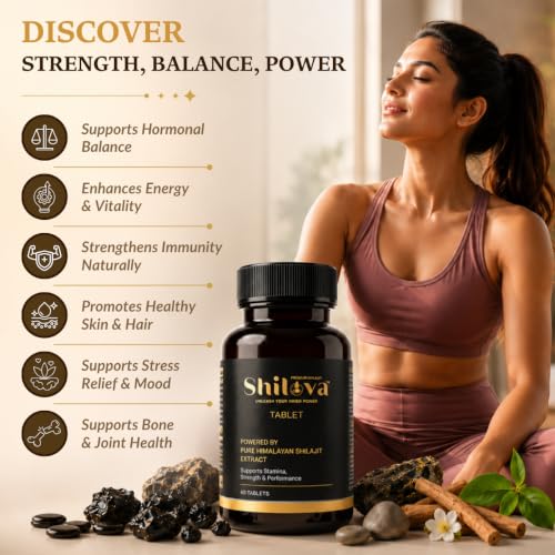 Image of Pure Himalayan Shilajit Tablets - 60 Tablets | 8-Herb Ayurvedic Formula with Ashwagandha, Hadjod & Amla | Stamina, Strength, Joint Support & Natural Iron | For Men & Women