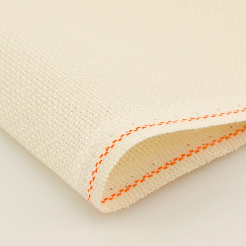 Zweigart Aida 14 Count Cross Stitch Fabric – Beige (264), 19.7" x 19.7", 100% Cotton Embroidery Cloth for Needlework & Crafts