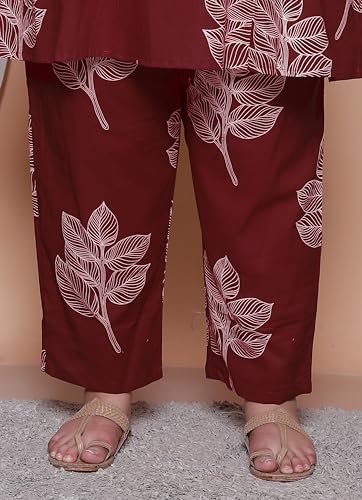 Image of NISHIRE Women's Cotton Floral Co-ord Kurta Set, Plus Size Stylish Ethnic Wear Set