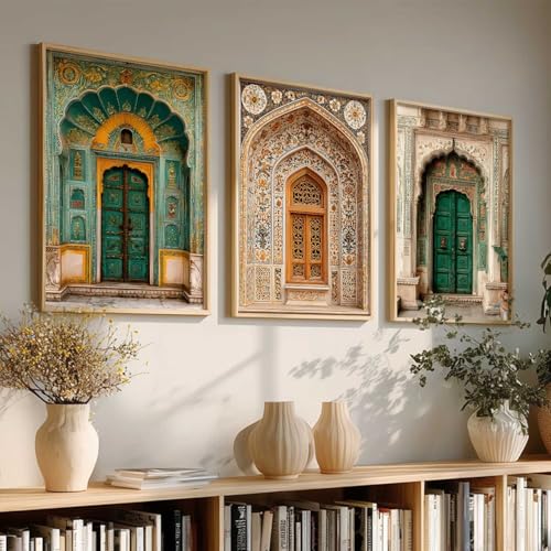 Image of kotart Traditional Indian Wall Art Paintings | Wall Posters With frames | Framed Wall Painting for Living Room Home Room Bedroom Office Wall Decor Set of 3 (10X13 inch)