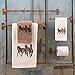 H HIEND ACCENTS Paseo Road Western Horse 3 Piece Rustic Bathroom Towel Set, Mocha Southwestern Towels with Embroidery, Lodge Bath Towel, Hand Towel and Finger Towel