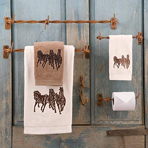 HiEnd Accents Sedona - Juego De Toallas De Baño De 3 Piezas, Mezcla De Algodón Marrón, Patrón Azteca, Toallas Casuales Elegantes Del Suroeste Occidental Para Baño