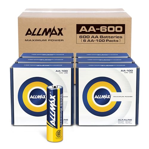 Image of Allmax AA Alkaline Batteries (600 Count Bulk) - 1.5V | Double A • 10-Year Shelf Life • Leakproof Design • Ultra Long-Lasting • Maximum Performance