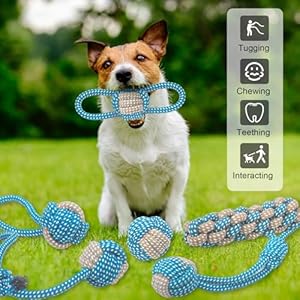   7-Pack-Puppy-Rope-Toys-Dog-Rope-Toys-for-Small-Dogs-Dog-Tug-Rope-Puppy-Teething-Rope-for-Teeth-Cleaning-and-Chewing-Keep-The-Dog-from-Being-Bored-Variety-of-Dog-Cotton-Rope-Toys-Blue