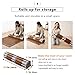 EMOOR Wood Roll-Type Slatted Bed OSMOS Twin for Japanese Futon Mattress (Brown), Breathable Floor Sleep Tatami Mat