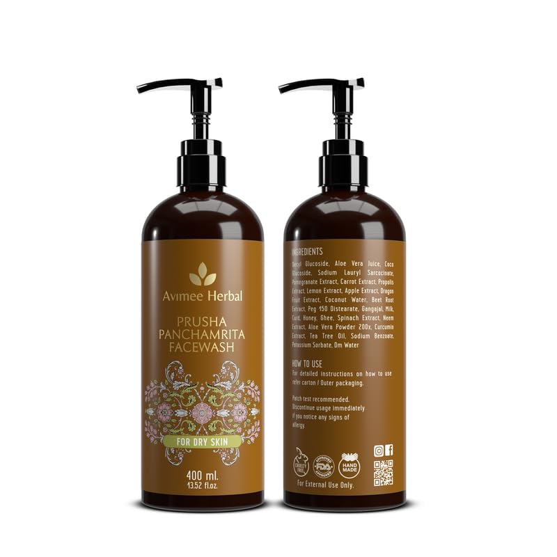 Avimee Herbal Prusha Panchamrita Facewash | For Normal To Dry Skin | Contains Curd, Milk, Ghee, Honey, Jaggery to Gently Cleanse Your Skin Leaving... - Image 6