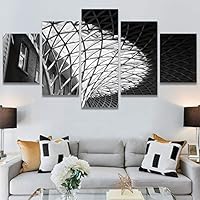 SIGNWIN 5 Panel Canvas Wall Art Modern Art Abstract Closeup Cool Line Minimalism Minimalist Multicolor for Home Decorations Ready to Hang - 60